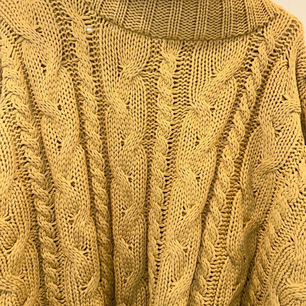 Love Tree Golden Cable Knit Turtleneck Sweater - Picture 2 of 3